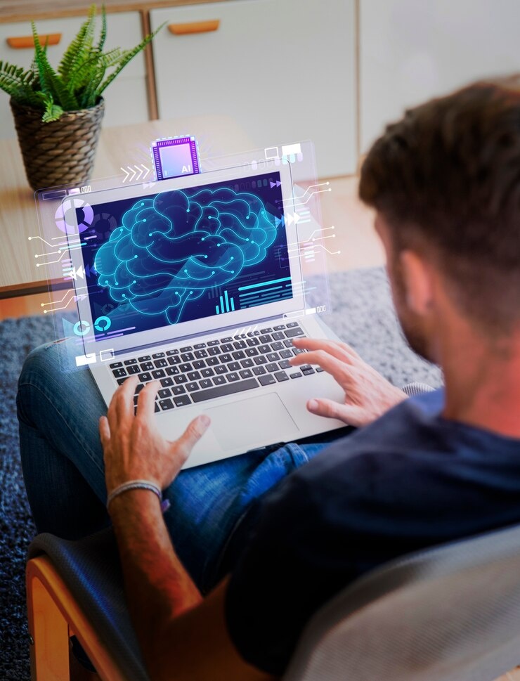 Person som skriver i chatten med Psykolog AI